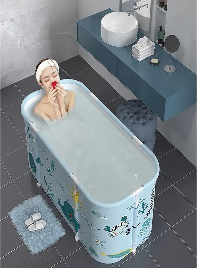 Deoxys Portable Bathtub for Shower Stall - Hot Cold Bath Tub | Thicken Multiple Layer Fold Up Family SPA Soaking Tub for Small Bathroom - Image 1